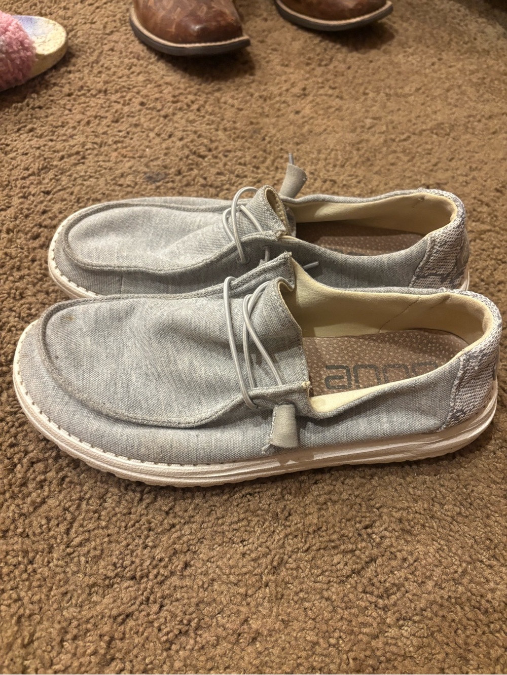Hey Dude Women's Light Gray Slip-On Loafers